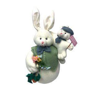 Good Health Industries Plush Figure Bunny Rabbit Mommy baby Happy Easter White